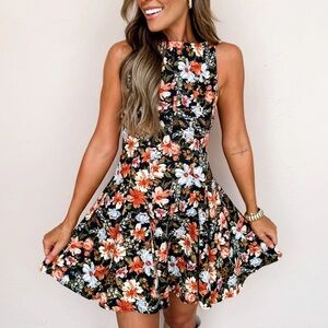 ALREADY KNEW FLORAL A LINE MINI DRESS